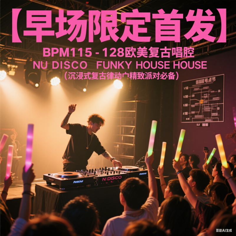 【早场限定首发】BPM115-128 欧美复古唱腔 NU DISCO FUNKY HOUSE 沉浸式复古律动・精致派对必备 (含点位图)