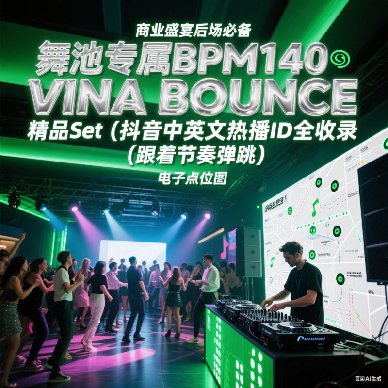 商业盛宴后场必备 舞池专属BPM140 VINA BOUNCE 精品Set｜抖音中英文热播ID全收录 跟着节奏弹跳 秒造派对高潮（附点位图)