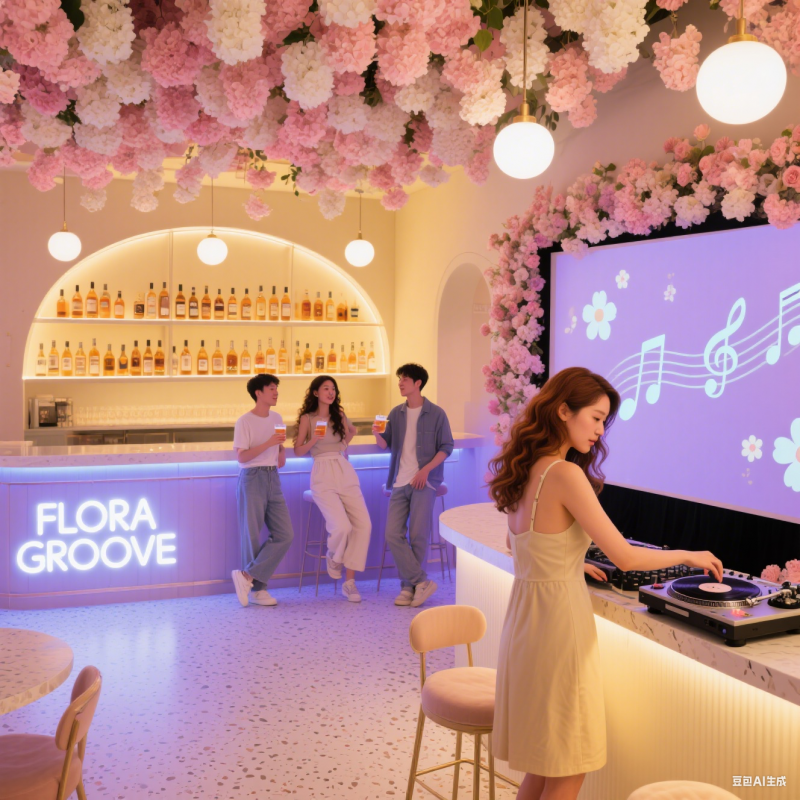 花海House音乐酒吧内部思路 115-128Disco Funky House 松弛节奏 不吵不闹（附点位图）