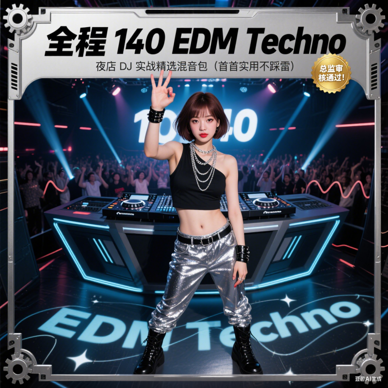 总监审核通过！全程 140 EDM Techno 夜店 DJ 实战精选混音包（首首实用不踩雷）